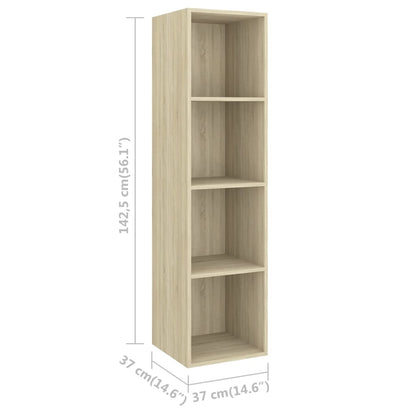 Tv-wandmeubel 37x37x142,5 cm bewerkt hout sonoma eikenkleurig