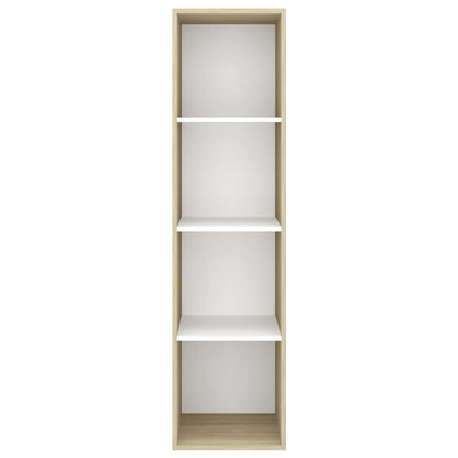 Tv-wandmeubel 37x37x142,5 cm bewerkt hout sonoma eikenkleur wit