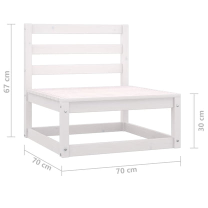 2-delige Loungeset massief grenenhout wit