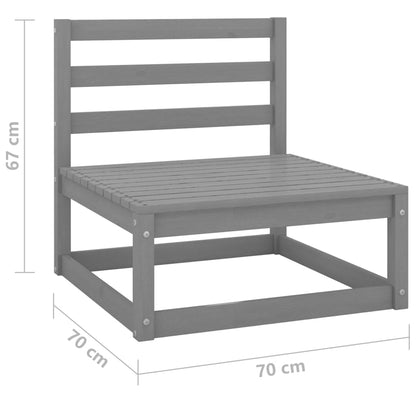 2-delige Loungeset massief grenenhout grijs