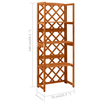 Latwerk met schappen 55x30x140 cm massief vurenhout