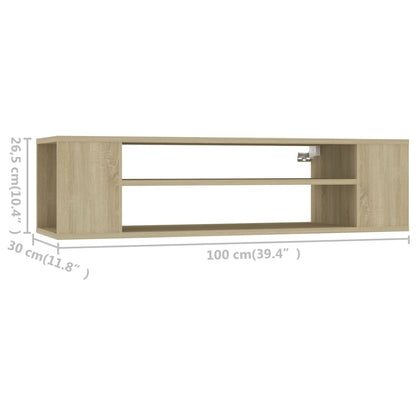 Tv-hangmeubel 100x30x26,5 cm bewerkt hout sonoma eikenkleurig