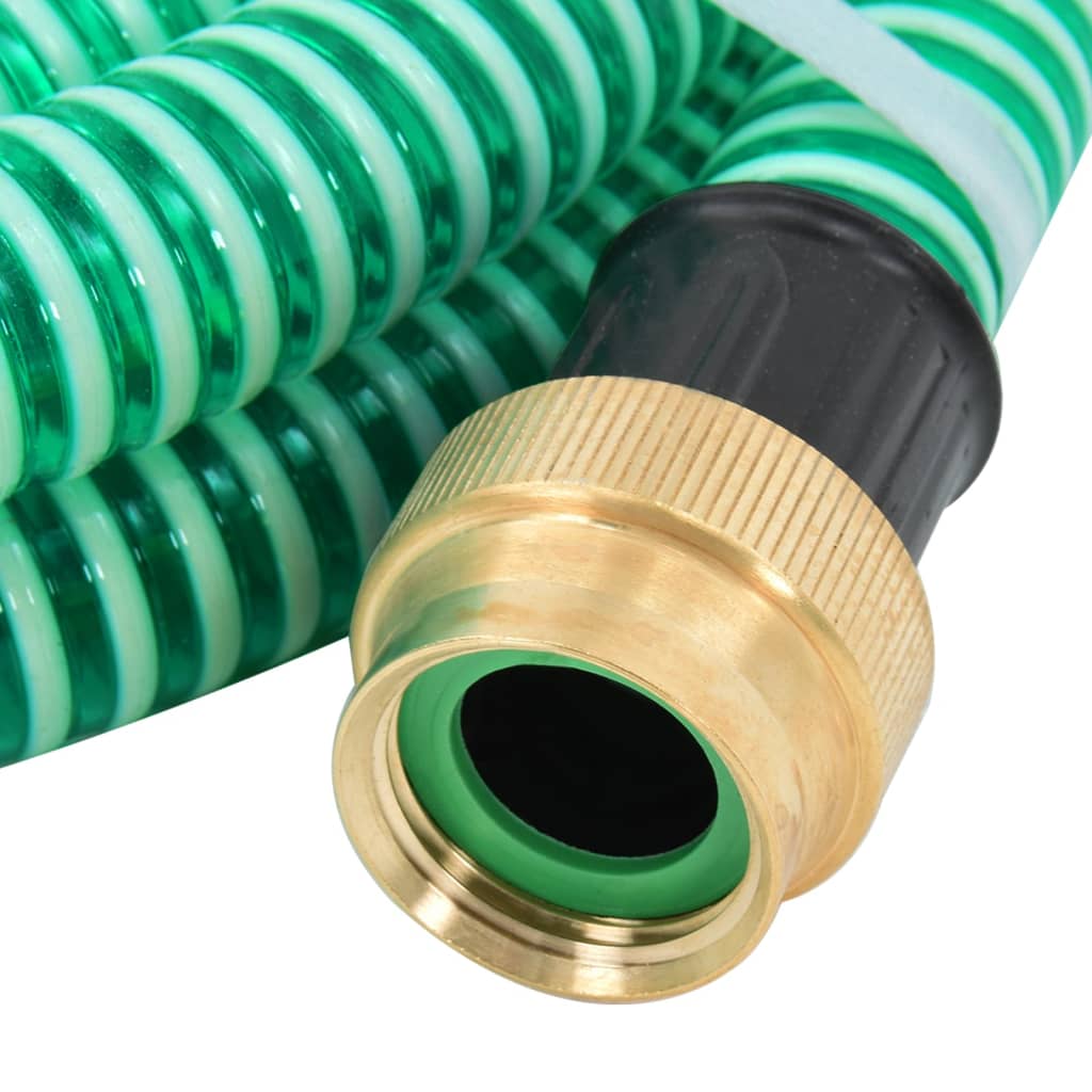 Zuigslang met messing koppelingen 1,1'' 20 m PVC groen