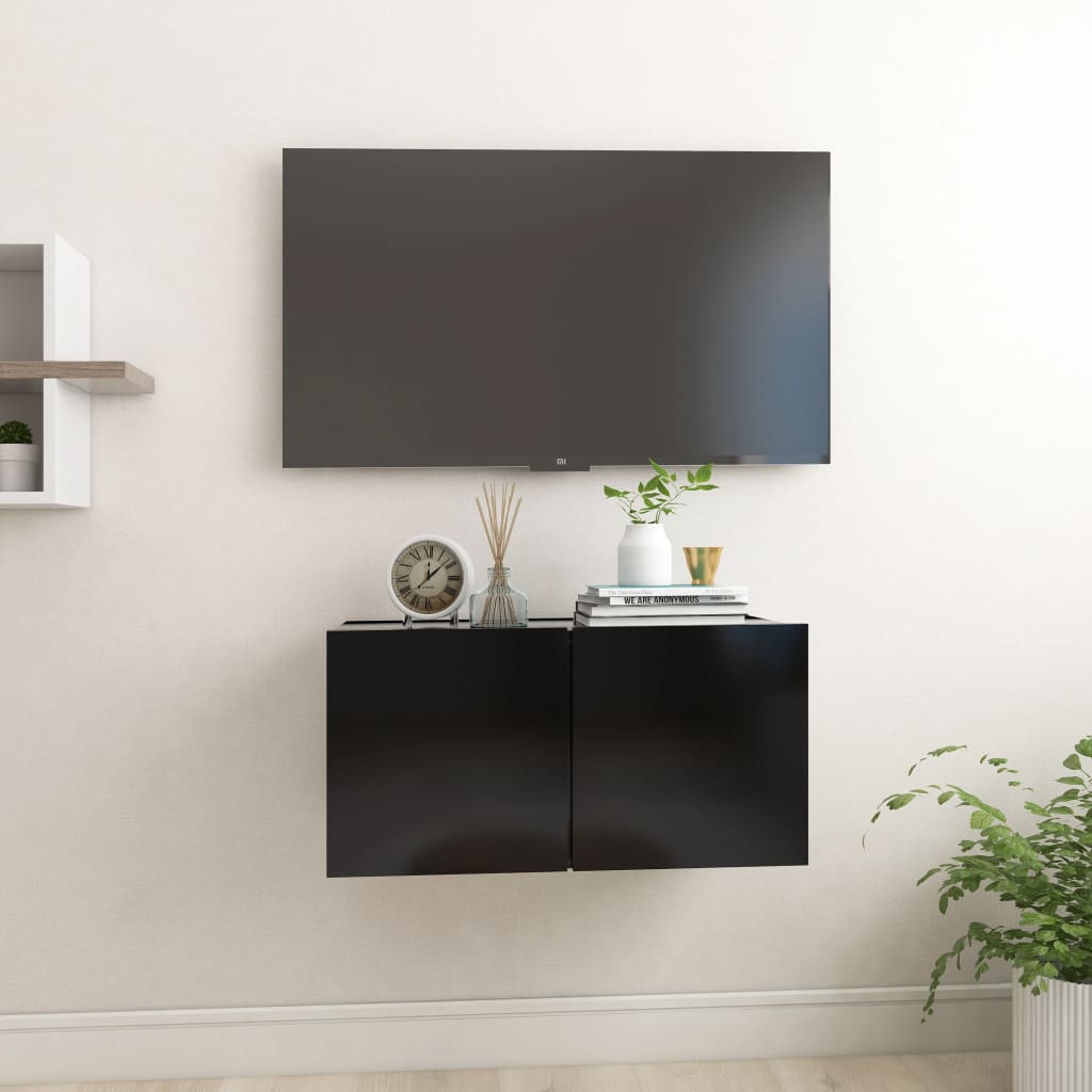 Tv-hangmeubel 60x30x30 cm zwart