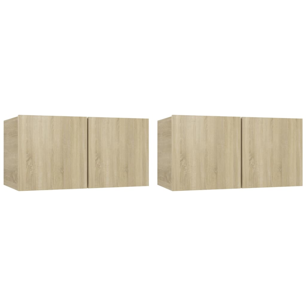 Tv-hangmeubelen 2 st 60x30x30 cm sonoma eikenkleurig