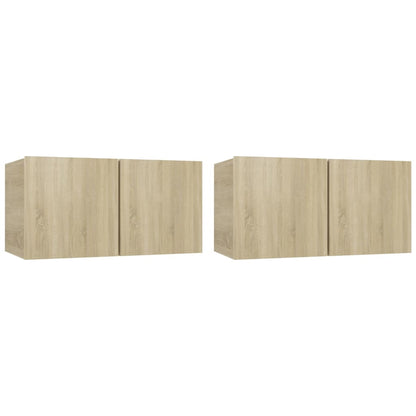 Tv-hangmeubelen 2 st 60x30x30 cm sonoma eikenkleurig