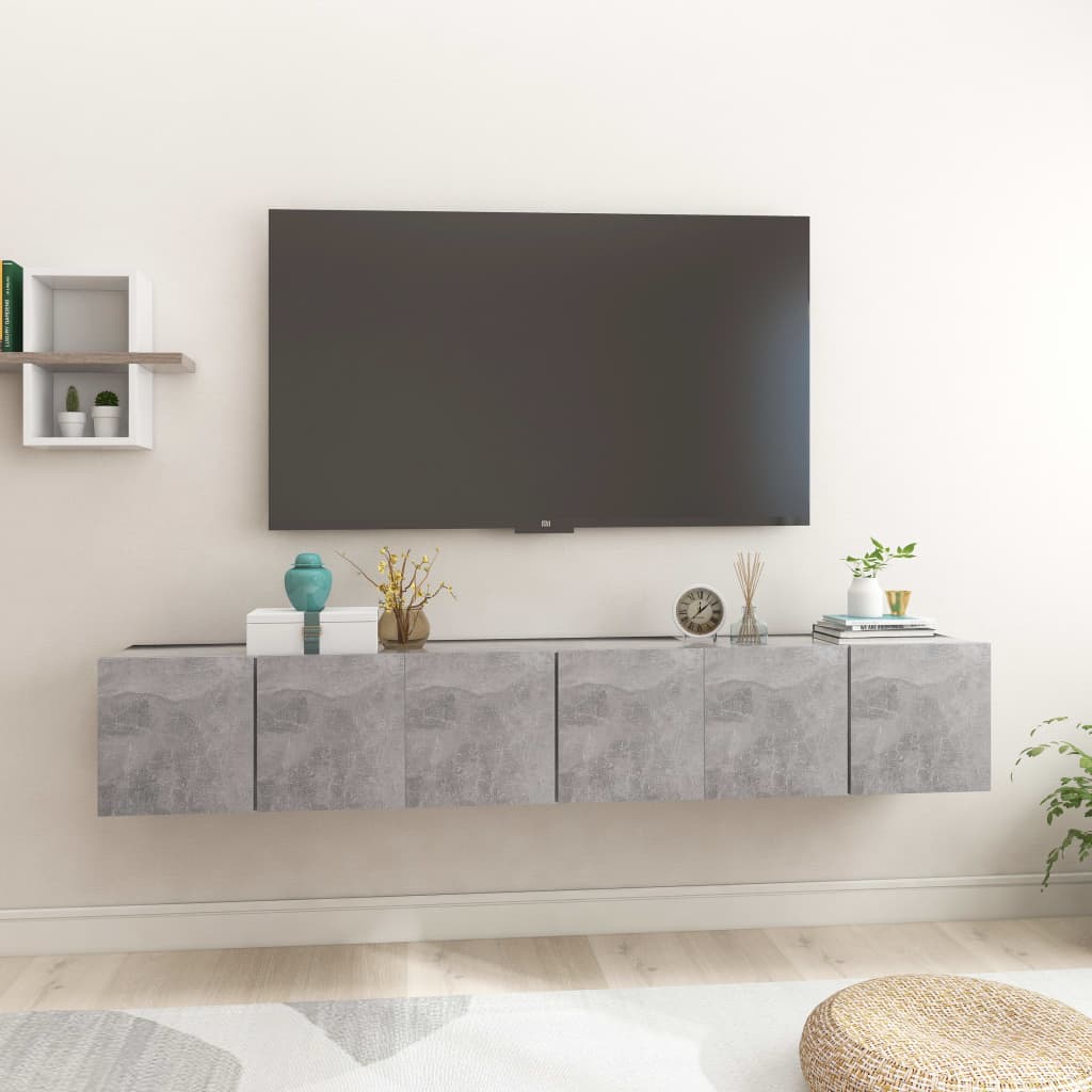 Tv-hangmeubelen 3 st 60x30x30 cm betongrijs