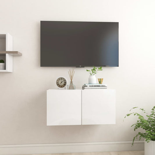 Tv-hangmeubel 60x30x30 cm hoogglans wit