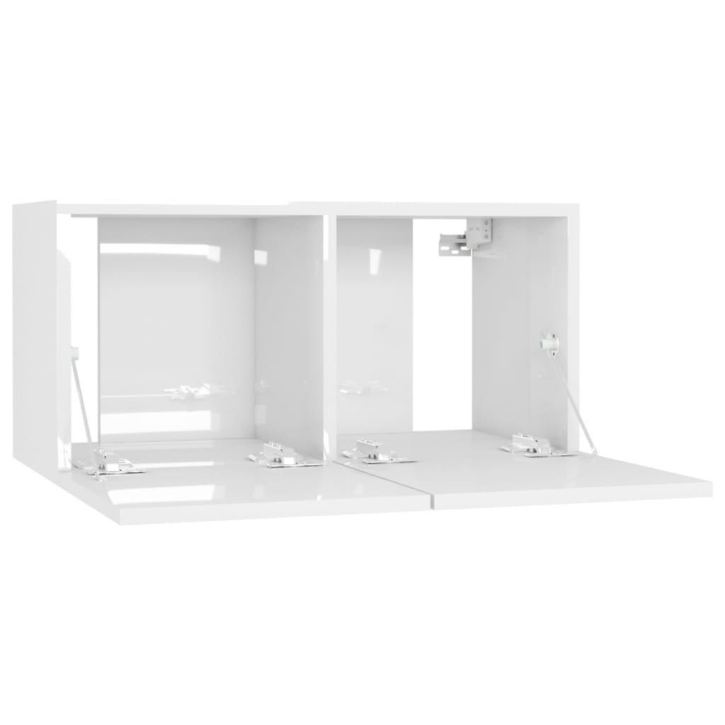 TV-hangkasten 2 st 60x30x30 cm hoogglans wit