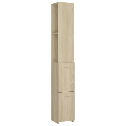 Badkamerkast 25x26,5x170 cm bewerkt hout sonoma eikenkleurig