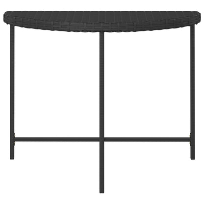 Tuintafel 100x50x75 cm poly rattan zwart