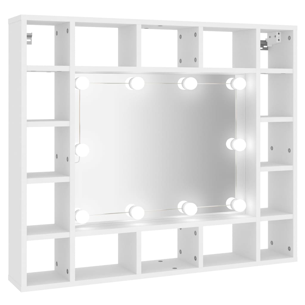 Spiegelkast met LED-verlichting 91x15x76,5 cm wit