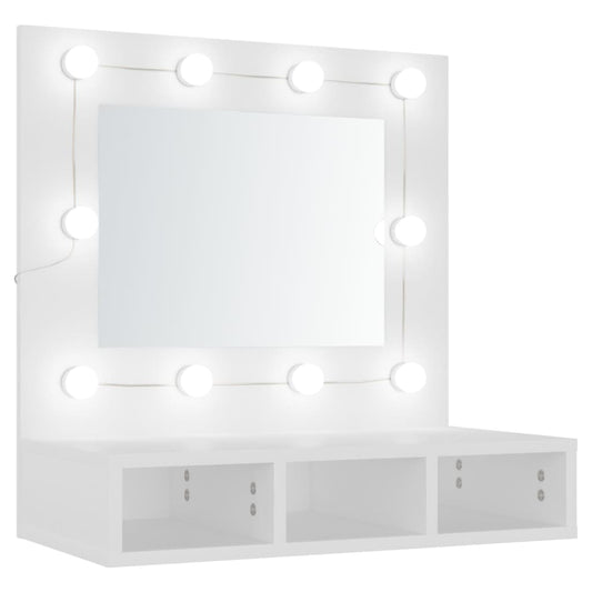 Spiegelkast met LED-verlichting 60x31,5x62 cm wit