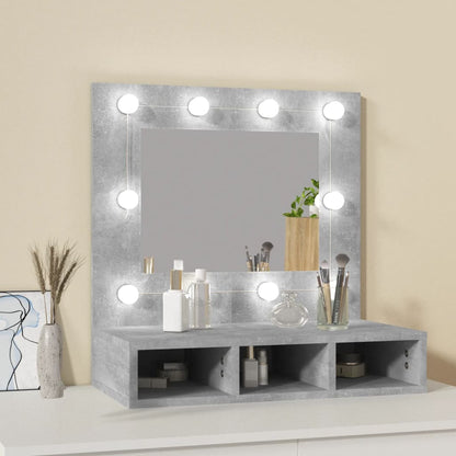 Spiegelkast met LED-verlichting 60x31,5x62 cm betongrijs