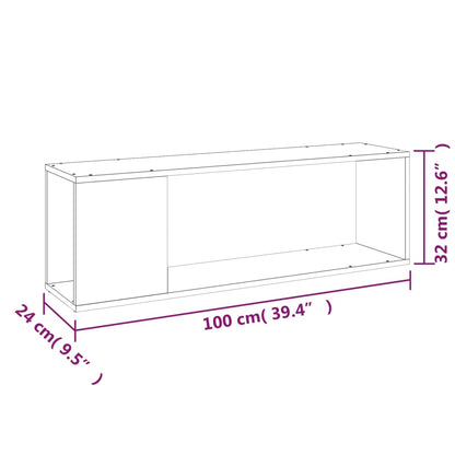 Tv-meubel 100x24x32 cm bewerkt hout hoogglans wit