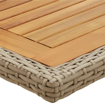 Tuintafel massief acaciahout en poly rattan beige