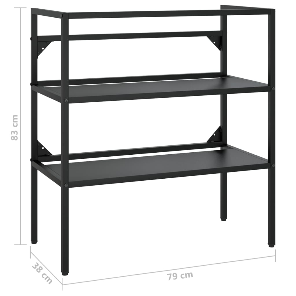 Wastafelframe 79x38x83 cm ijzer zwart