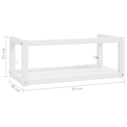 Wastafelframe wandgemonteerd 79x38x31 cm ijzer wit