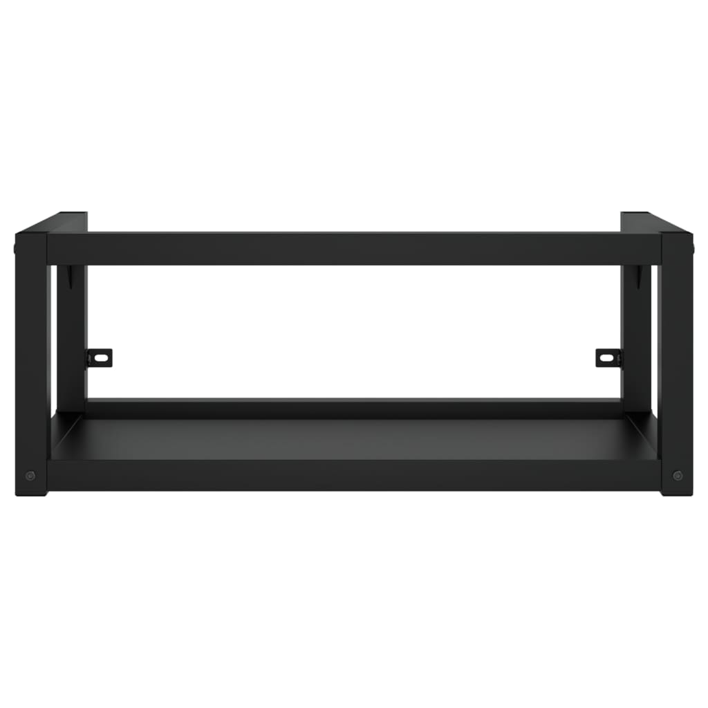 Wastafelframe wandgemonteerd 79x38x31 cm ijzer zwart