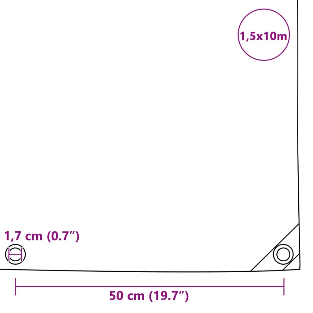 Dekzeil 650 g/m² 1,5x10 m zwart