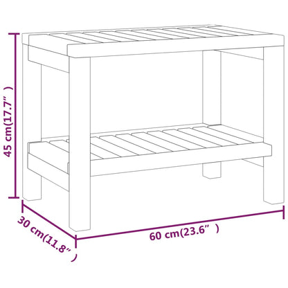 Badkamertafel 60x30x45 cm massief teakhout