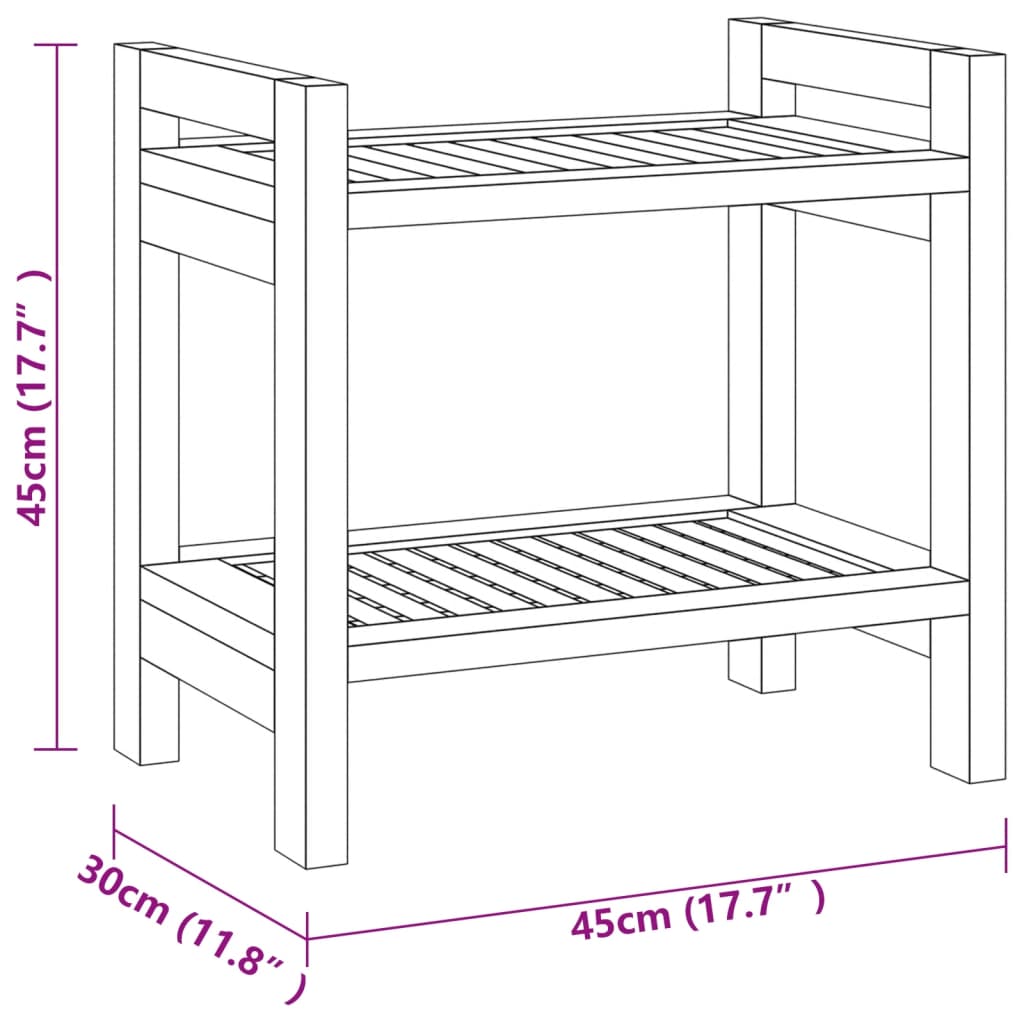 Badkamertafel 45x30x45 cm massief teakhout