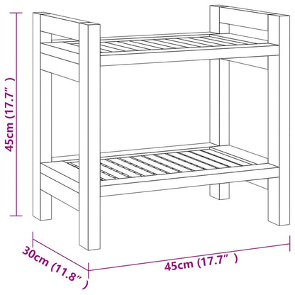 Badkamertafel 45x30x45 cm massief teakhout