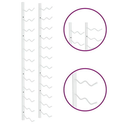 Wijnrek voor 24 flessen wandmontage ijzer wit