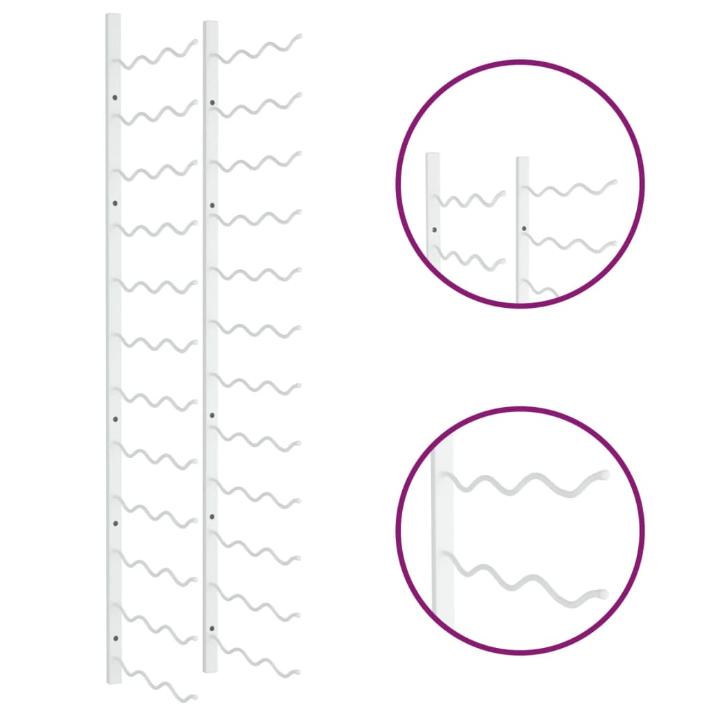 Wijnrek voor 36 flessen wandmontage ijzer wit