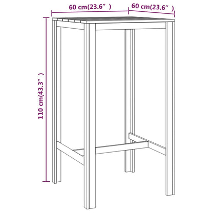 Bartafel 60x60x110 cm geïmpregneerd grenenhout