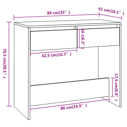 Wandtafel 89x41x76,5 cm bewerkt hout wit