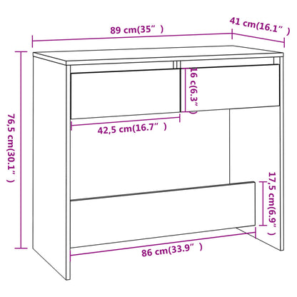 Wandtafel 89x41x76,5 cm bewerkt hout grijs sonoma eikenkleurig