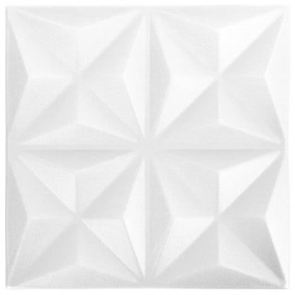 12 st Wandpanelen 3D origami 3 m² 50x50 cm wit