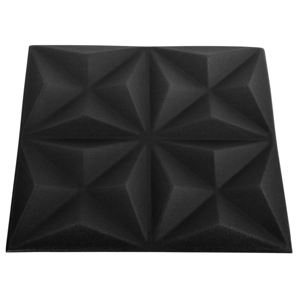 12 st Wandpanelen 3D origami 3 m² 50x50 cm zwart