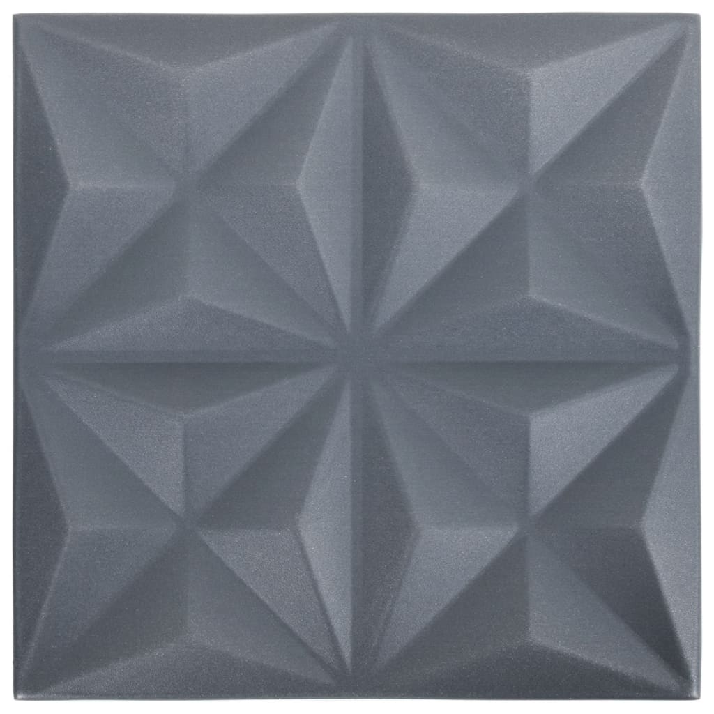 12 st Wandpanelen 3D origami 3 m² 50x50 cm grijs