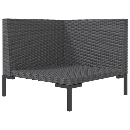 Tuinbank met kussens halfrond poly rattan