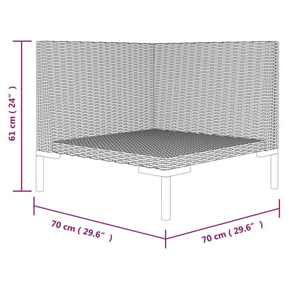 Tuinbank met kussens halfrond poly rattan