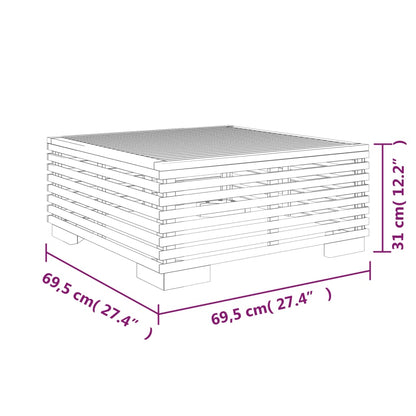 Tuintafel 69,5x69,5x31 cm massief teakhout