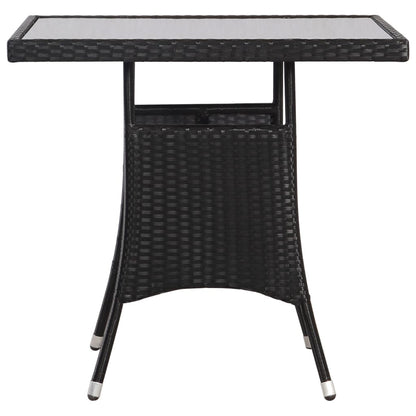 Tuintafel 80x80x74 cm poly rattan zwart