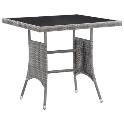 Tuintafel 80x80x74 cm poly rattan grijs