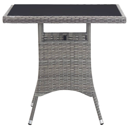 Tuintafel 80x80x74 cm poly rattan grijs