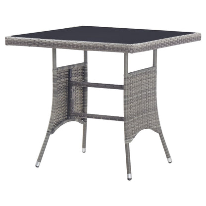 Tuintafel 80x80x74 cm poly rattan grijs