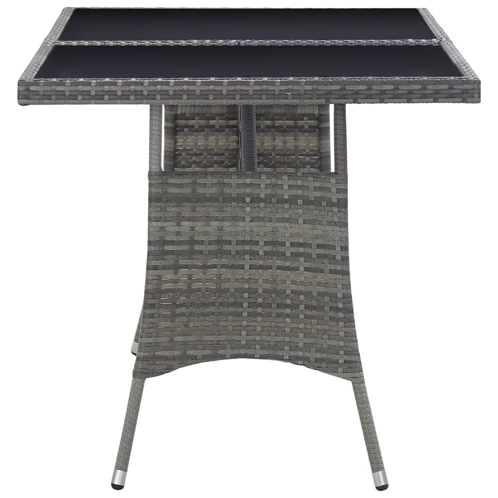 Tuintafel 140x80x74 cm poly rattan grijs