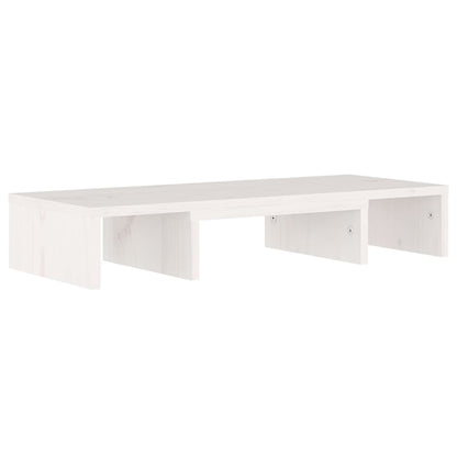 Monitorstandaard 60x24x10,5 cm massief grenenhout wit