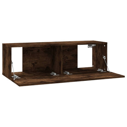 Tv-wandmeubel 100x30x30 cm bewerkt hout gerookt eikenkleurig