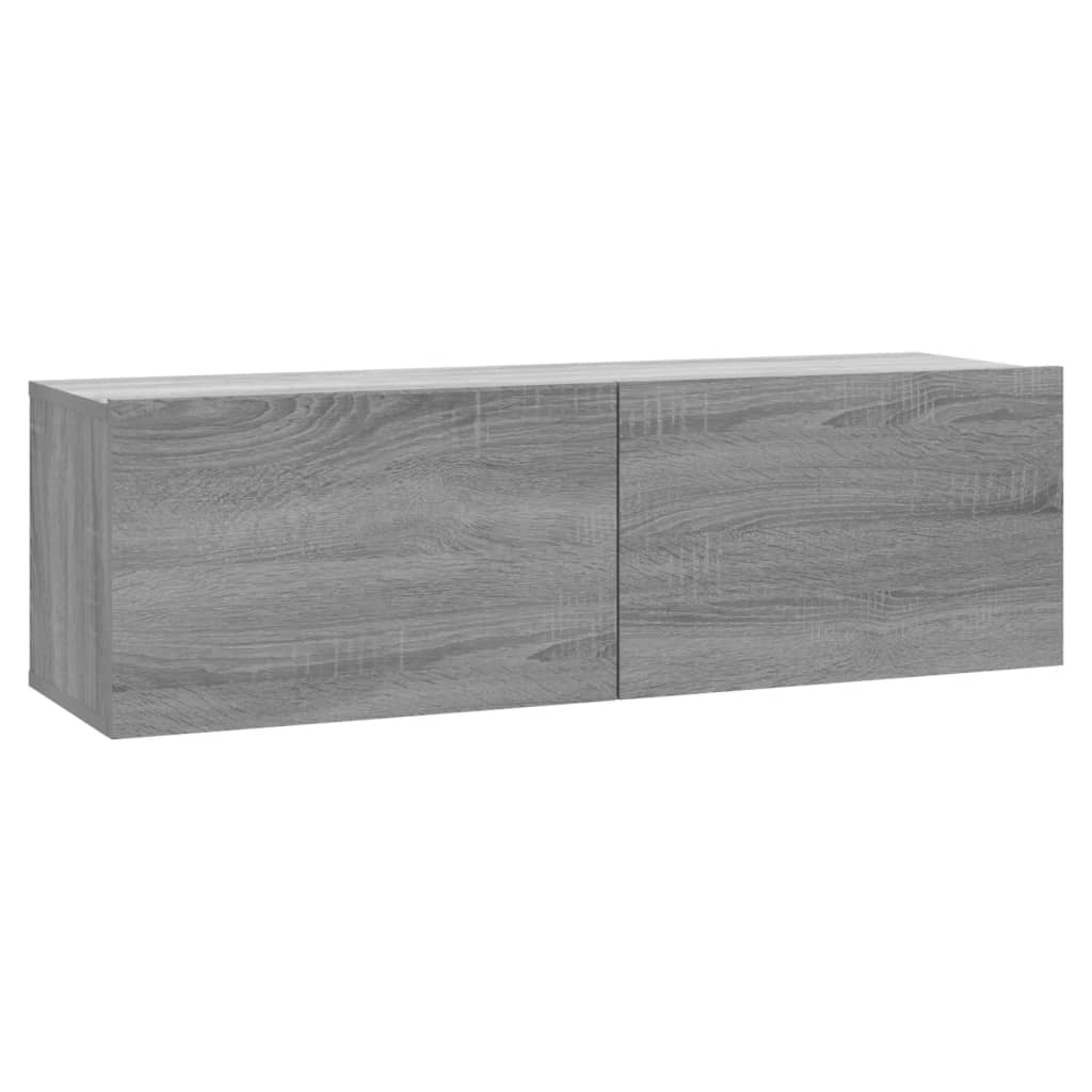 Tv-wandmeubel 100x30x30 cm bewerkt hout grijs sonoma eikenkleur