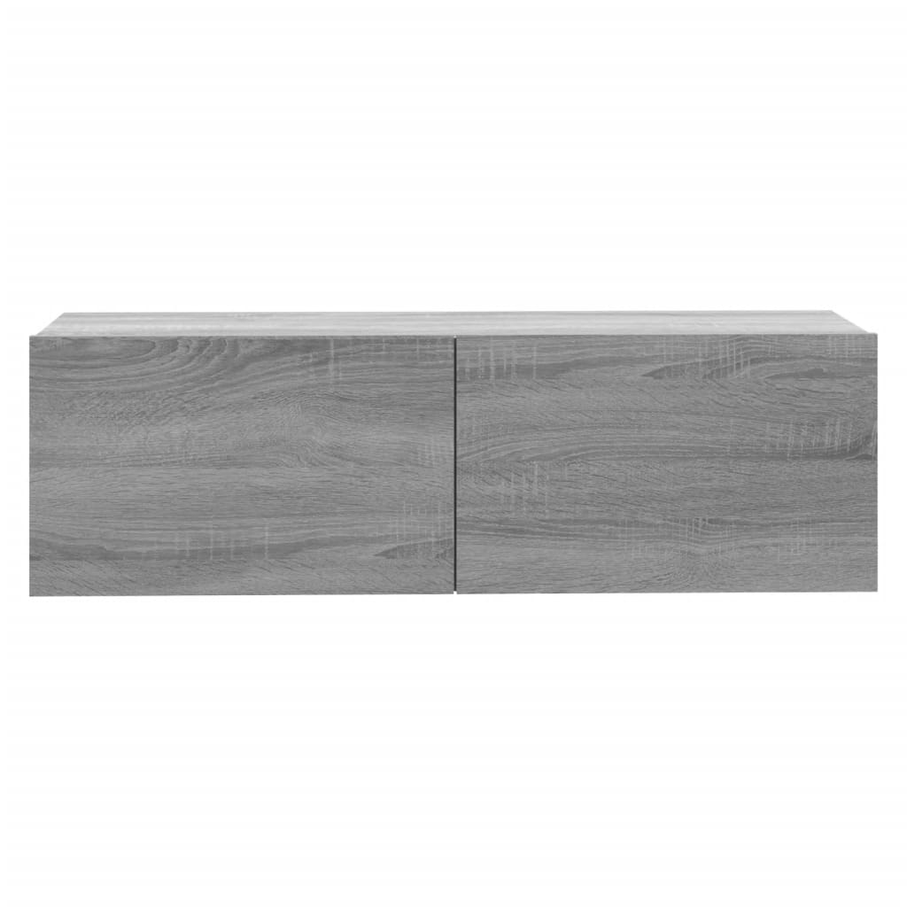 Tv-wandmeubel 100x30x30 cm bewerkt hout grijs sonoma eikenkleur