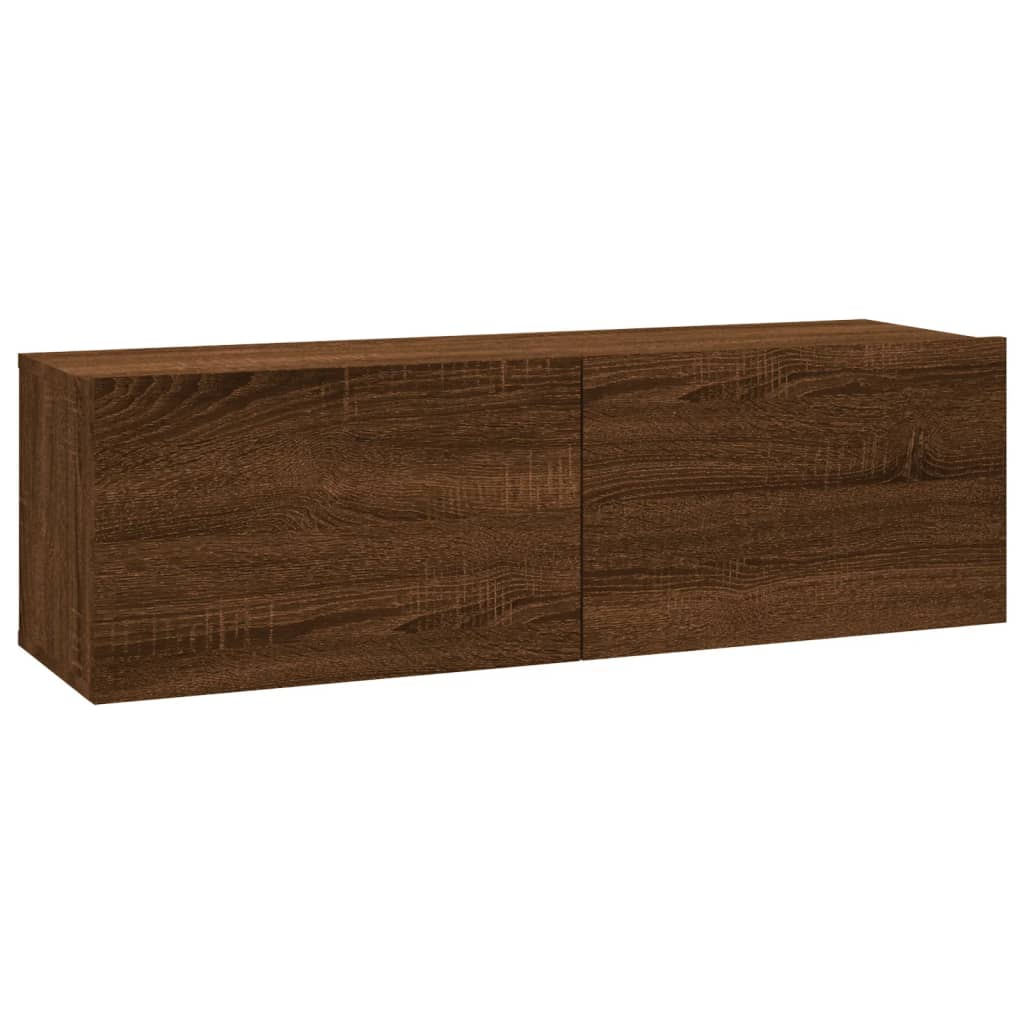 Tv-wandmeubel 100x30x30 cm bewerkt hout bruin eikenkleur