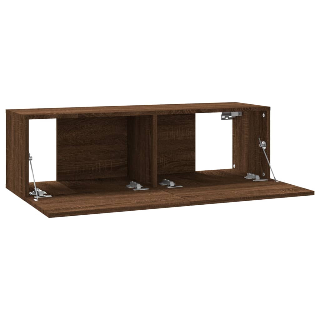 Tv-wandmeubel 100x30x30 cm bewerkt hout bruin eikenkleur