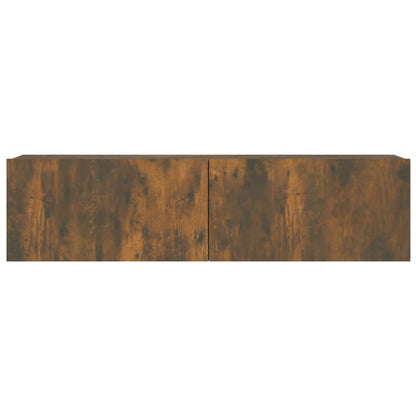 Tv-wandmeubel 120x30x30 cm bewerkt hout gerookt eikenkleurig